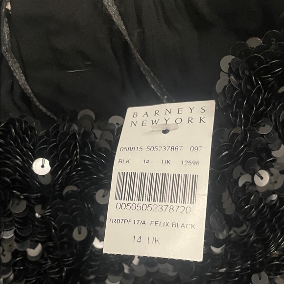 Barneys New York Shimmering Black Wide Leg Pants - Picture 3 of 5